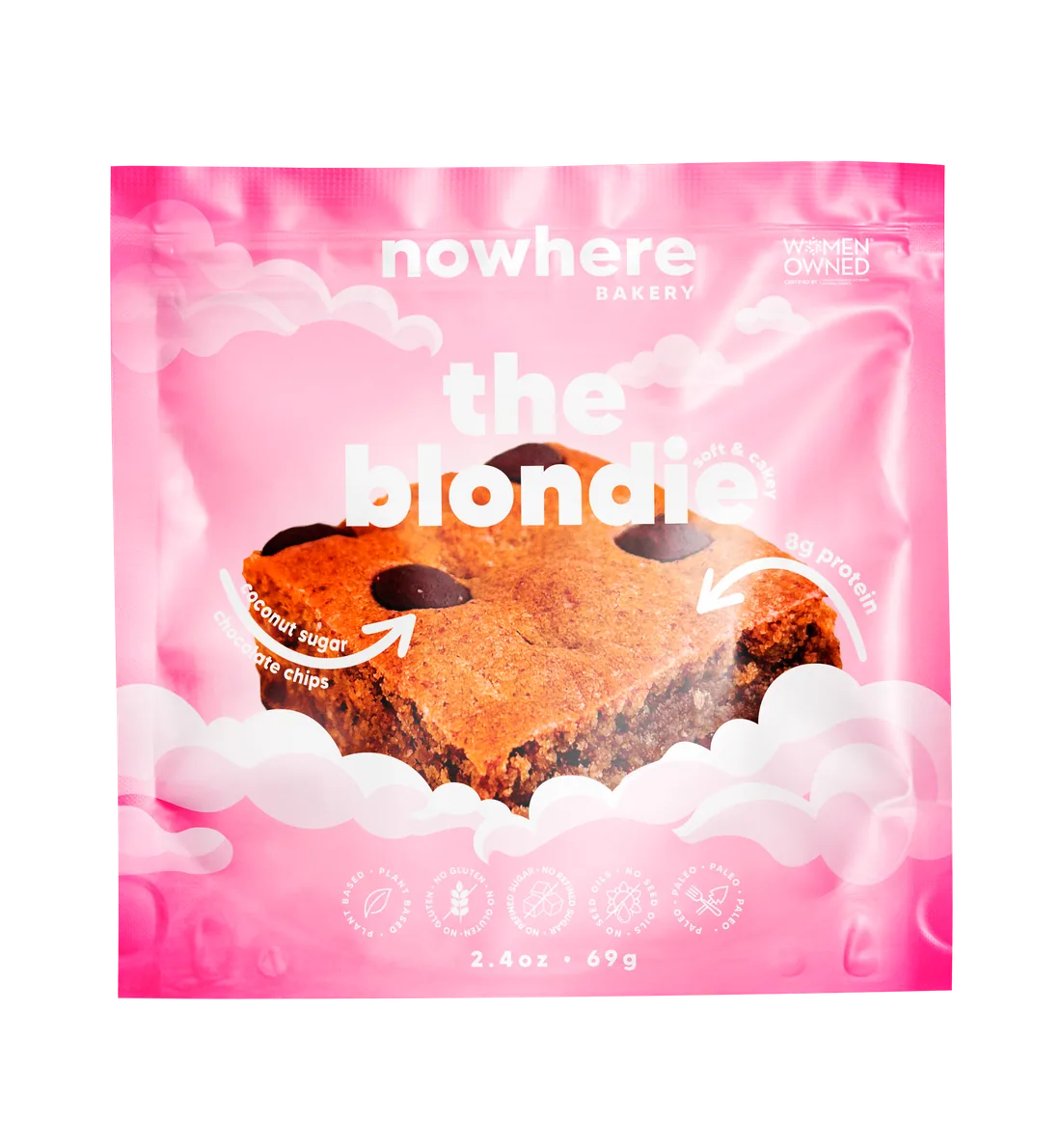 The Blondie in its pink pack