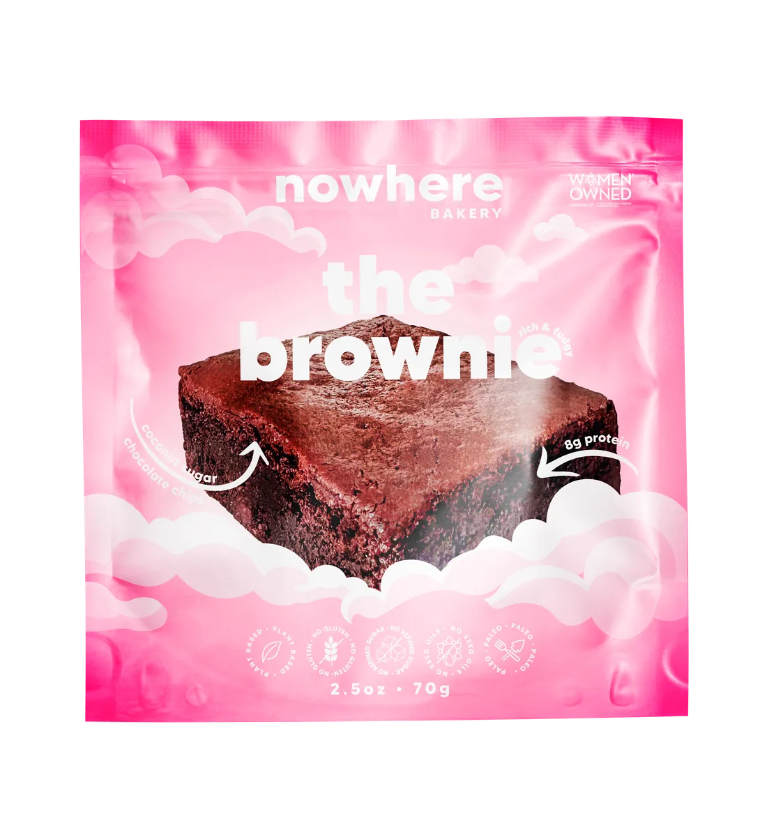 The Brownie in its pink pack