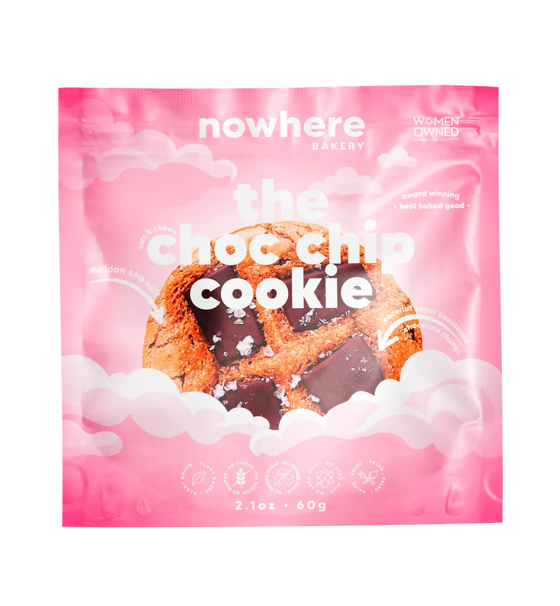 The Choc Chip Cookie in its pink pack